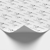 SchwarzweißGondeln mit Skiern Geschenkpapier (Ecke)