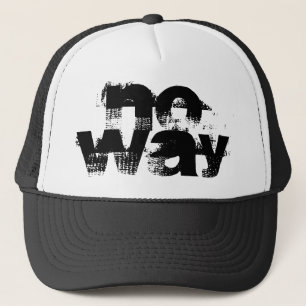 Schwarzweißgrunge NO WAY-Beschriftung Truckerkappe
