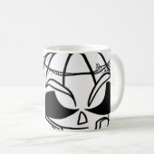 Schwarzweißhalloween Cartoon Spaß Kaffeetasse (VorderseiteRechts)