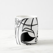 Schwarzweißhalloween Cartoon Spaß Kaffeetasse (Mittel)