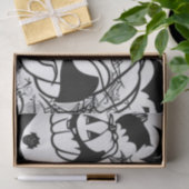 Schwarzweißhalloween Cartoon Spaß Seidenpapier (Geschenk)