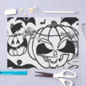 Schwarzweißhalloween Cartoon Spaß Seidenpapier (Handwerk)