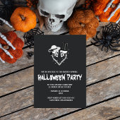 Schwarzweißhalloween Einladung