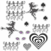 Schwarzweißhalloween-Set Aufkleber (Vorderseite)