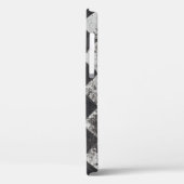 Schwarzweißharlequin-Grafik Case-Mate iPhone Hülle (Rückseite / Links)