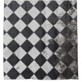 Schwarzweißharlequin-Grafik Duschvorhang (Vorderseite)