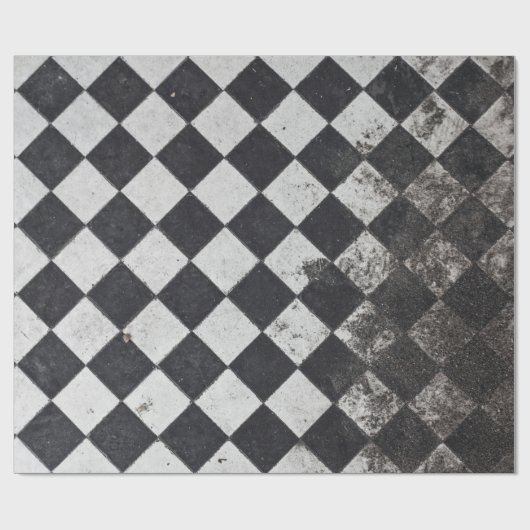 Schwarzweißharlequin-Grafik Geschenkpapier (Flach)