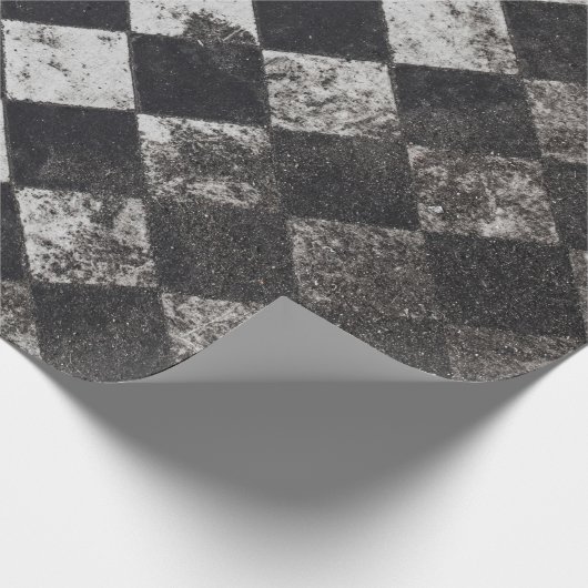 Schwarzweißharlequin-Grafik Geschenkpapier (Ecke)