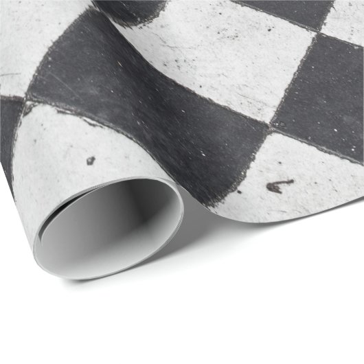 Schwarzweißharlequin-Grafik Geschenkpapier (Rolleneckpunkt)