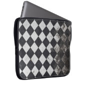Schwarzweißharlequin-Grafik Laptopschutzhülle (Vorne Rechts)