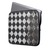 Schwarzweißharlequin-Grafik Laptopschutzhülle (Vorderseite Links)