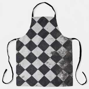 Schwarzweißharlequin-Grafik Schürze