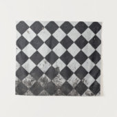 Schwarzweißharlequin-Grafik Wandteppich (Vorderseite (Horizontal))