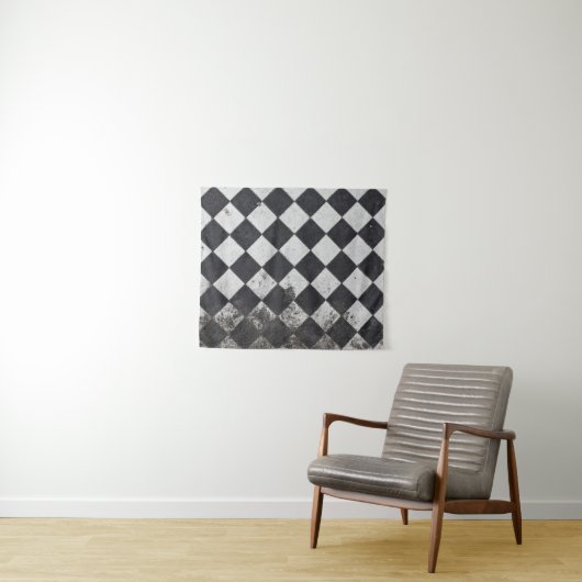 Schwarzweißharlequin-Grafik Wandteppich (Beispiel (Horizontal))