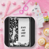 Schwarzweißhase mit Bildrolle Pappteller (Party)