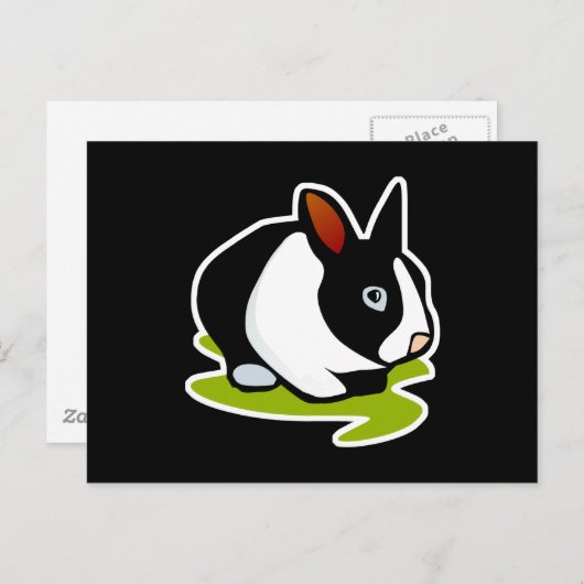 Schwarzweißhase Postkarte (Vorne/Hinten)
