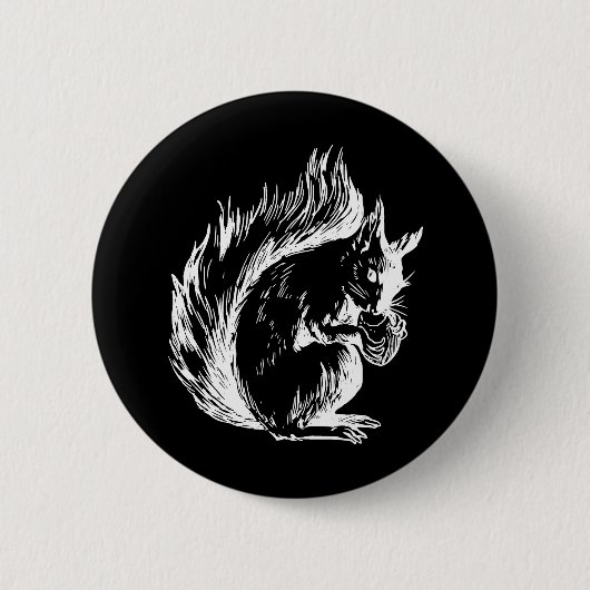 Schwarzweißhörnchen Button (Vorderseite)