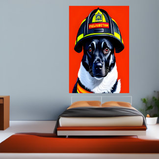 Schwarzweißhund | AI Art Poster