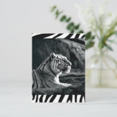 Schwarzweißiger Tiger Feiertagskarte (Stehend Vorderseite)
