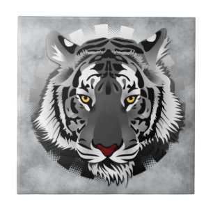 Schwarzweißiger Tiger Fliese