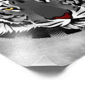 Schwarzweißiger Tiger Fotodruck (Ecke)