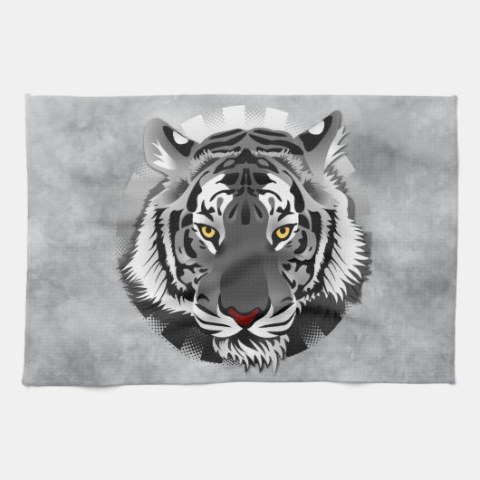 Schwarzweißiger Tiger Geschirrtuch (Horizontal)