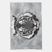 Schwarzweißiger Tiger Geschirrtuch (Vertikal)