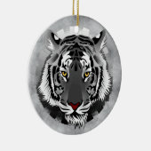 Schwarzweißiger Tiger Keramikornament (Rechts)