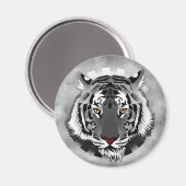 Schwarzweißiger Tiger Magnet (Vorderseite/Rückseite)