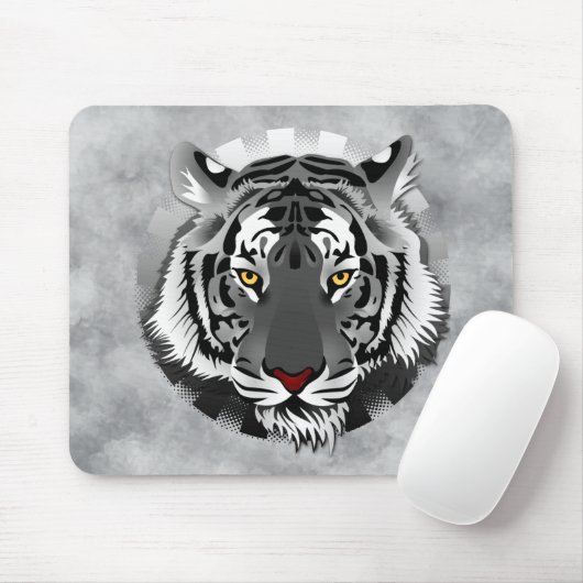 Schwarzweißiger Tiger Mousepad (Mit Mouse)