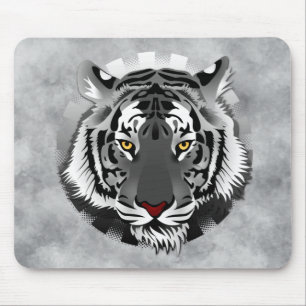 Schwarzweißiger Tiger Mousepad