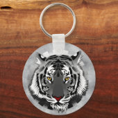Schwarzweißiger Tiger Schlüsselanhänger (Vorderseite)