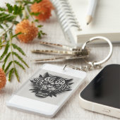 Schwarzweißiger Tiger Schlüsselanhänger (Vorderseite rechts)