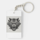 Schwarzweißiger Tiger Schlüsselanhänger (Rückseite)