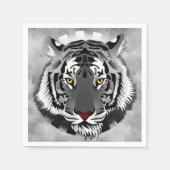 Schwarzweißiger Tiger Serviette (Vorderseite)