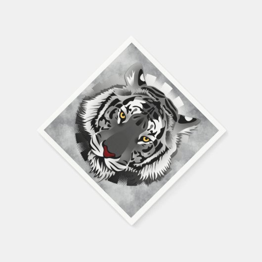 Schwarzweißiger Tiger Serviette (Ecke)