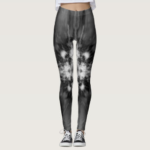 Schwarzweißkaleidoskopmuster Leggings
