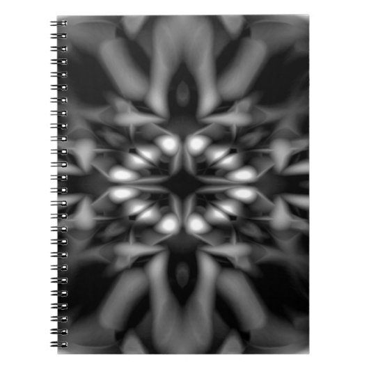Schwarzweißkaleidoskopmuster Notizblock (Vorderseite)