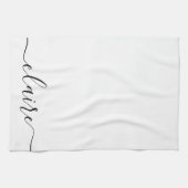 Schwarzweißkalligrafie-Script-Individuelle Name Geschirrtuch (Horizontal)