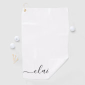 Schwarzweißkalligrafie-Script-Individuelle Name Golfhandtuch (Insitu)