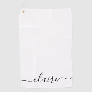 Schwarzweißkalligrafie-Script-Individuelle Name Golfhandtuch