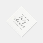 Schwarzweißkalligraphie-Babydusche Serviette (Ecke)