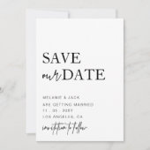 Schwarzweißkalligraphie Save the Date (Vorderseite)