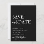 Schwarzweißkalligraphie Save the Date (Vorderseite)