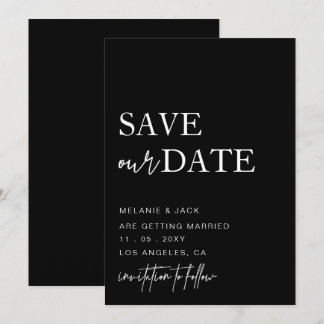 Schwarzweißkalligraphie Save the Date
