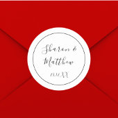 Schwarzweißkalligraphie-Script-Gastgeschenk Hochze Runder Aufkleber