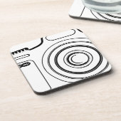 Schwarzweißkamera Getränkeuntersetzer (Linke Seite)