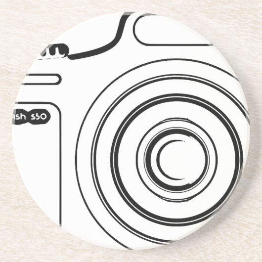 Schwarzweißkamera Sandstein Untersetzer (Vorne)