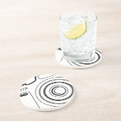 Schwarzweißkamera Sandstein Untersetzer (Seite)