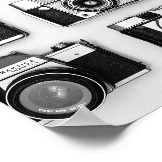 Schwarzweißkameras Poster (Ecke)